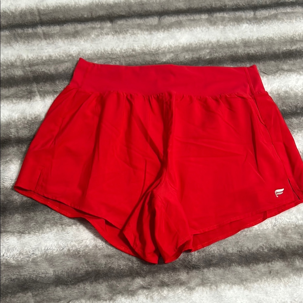 Fabletics Red Athletic Shorts Lightweight Breathable